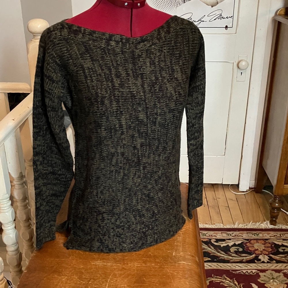 DEVOTED Elegant Boat Neck Tunic Sweater Small
